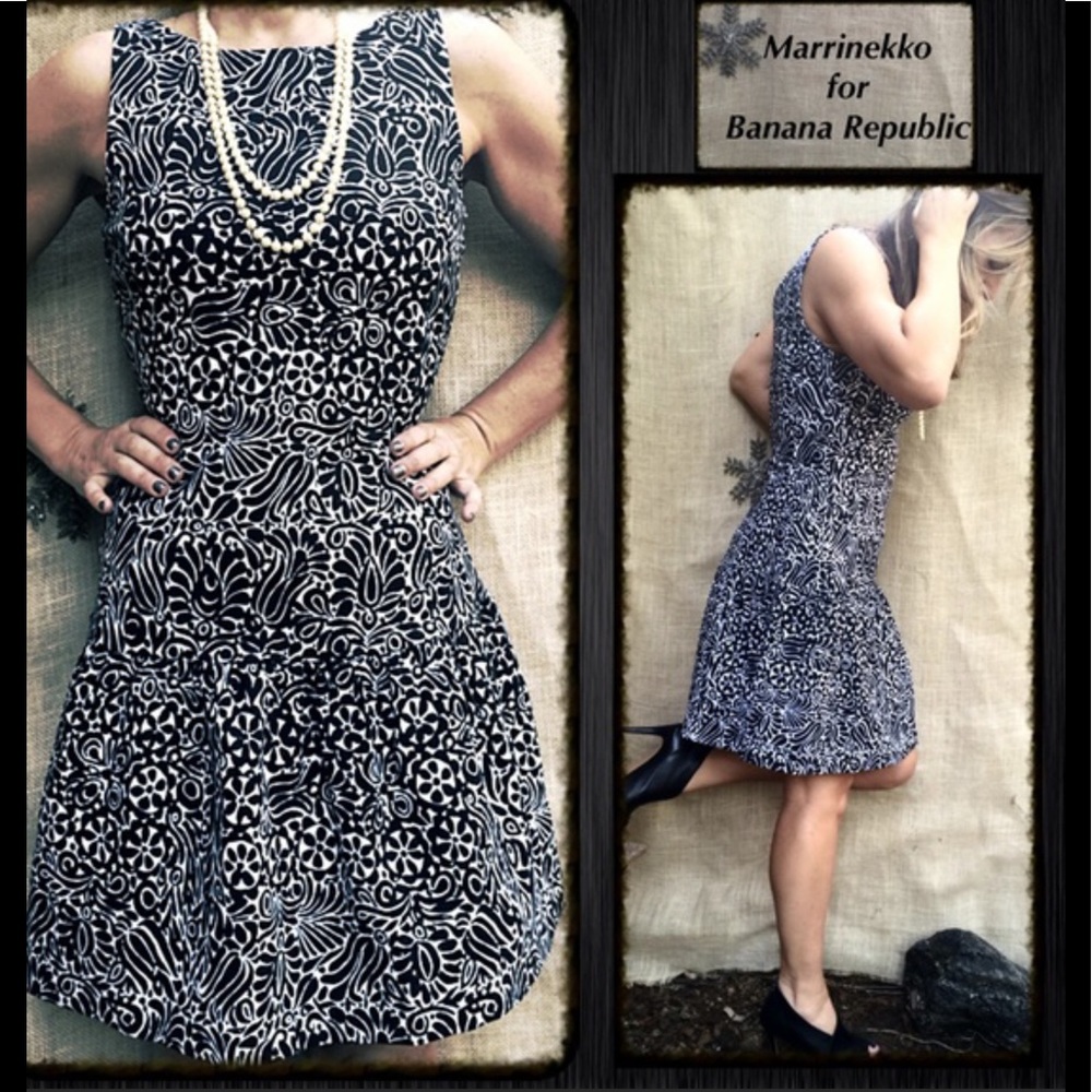 FIT & FLARE Stretch Marimekko via Banana Republic